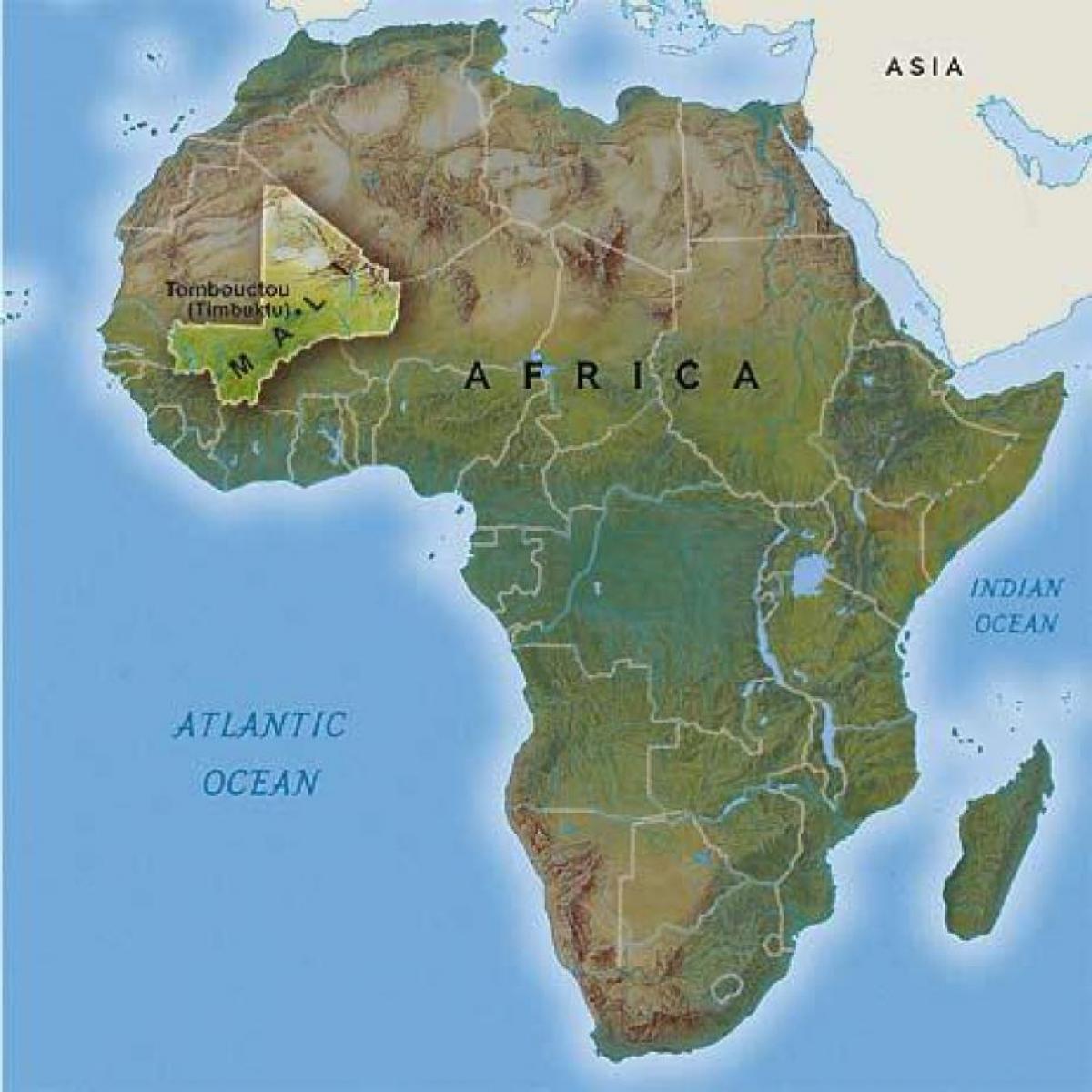 马里西部非洲的地图